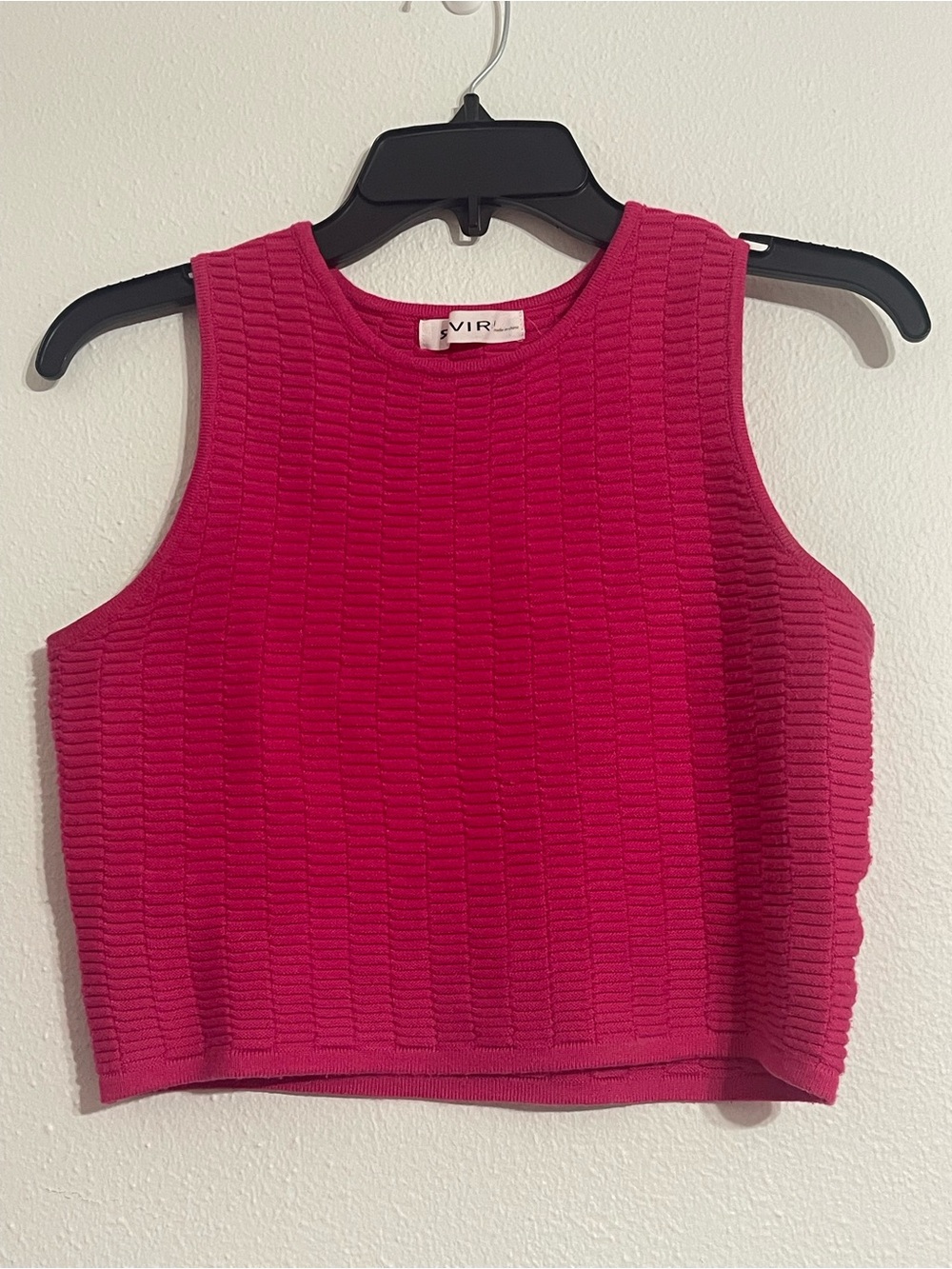 Hot Pink Textured Crop Top